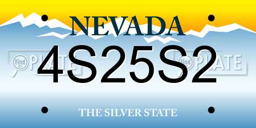 4S25S2 Nevada License Plate