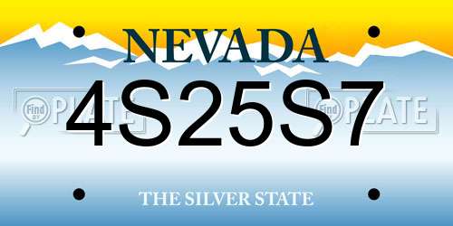 4S25S7 Nevada License Plate