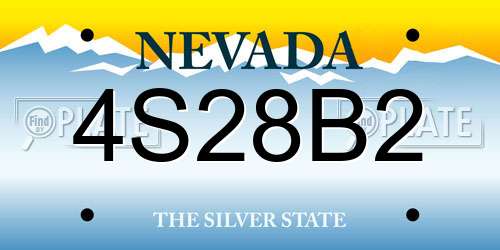 4S28B2 Nevada License Plate