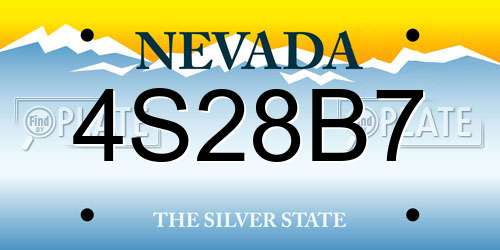 4S28B7 Nevada License Plate
