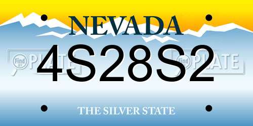 4S28S2 Nevada License Plate