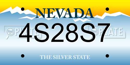 4S28S7 Nevada License Plate