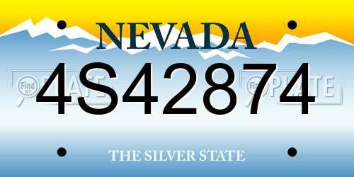 4S42874 Nevada License Plate