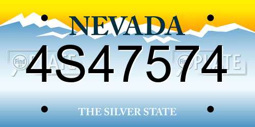 4S47574 Nevada License Plate