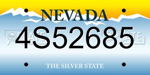4S52685 Nevada License Plate