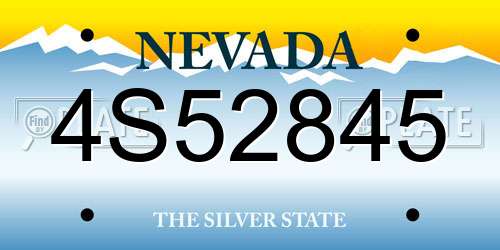 4S52845 Nevada License Plate
