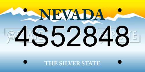 4S52848 Nevada License Plate