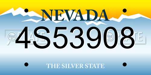 4S53908 Nevada License Plate
