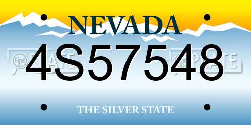 4S57548 Nevada License Plate