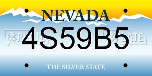 4S59B5 Nevada License Plate