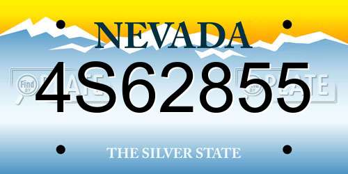 4S62855 Nevada License Plate