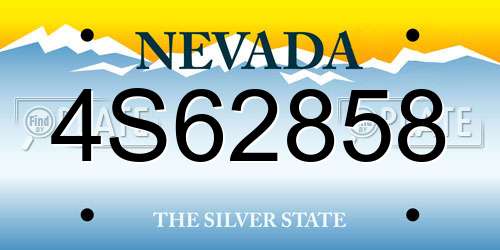 4S62858 Nevada License Plate