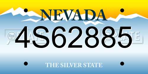 4S62885 Nevada License Plate