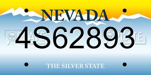 4S62893 Nevada License Plate