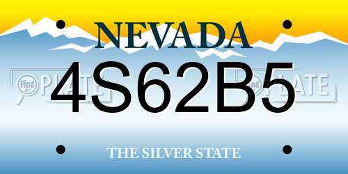 4S62B5 Nevada License Plate