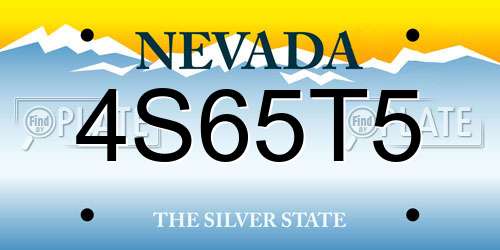 4S65T5 Nevada License Plate