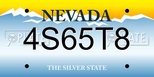 4S65T8 Nevada License Plate