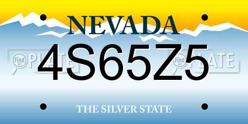 4S65Z5 Nevada License Plate