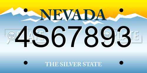 4S67893 Nevada License Plate