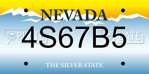 4S67B5 Nevada License Plate