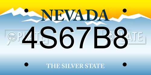 4S67B8 Nevada License Plate