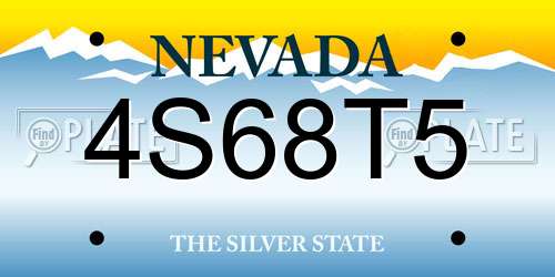 4S68T5 Nevada License Plate