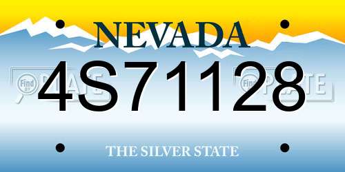 4S71128 Nevada License Plate