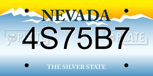 4S75B7 Nevada License Plate