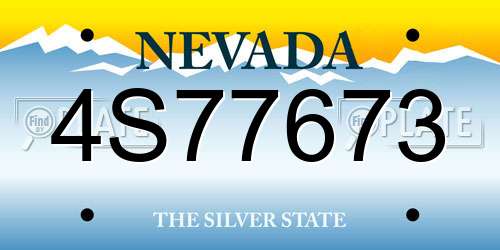 4S77673 Nevada License Plate