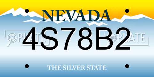 4S78B2 Nevada License Plate