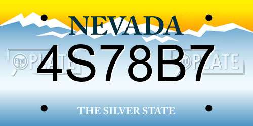 4S78B7 Nevada License Plate