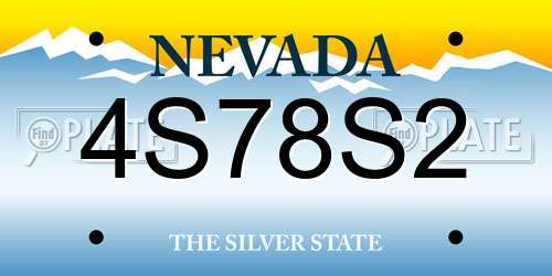 4S78S2 Nevada License Plate