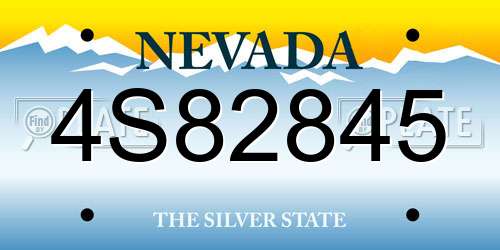 4S82845 Nevada License Plate