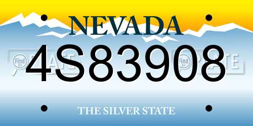 4S83908 Nevada License Plate
