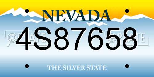 4S87658 Nevada License Plate