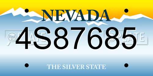 4S87685 Nevada License Plate