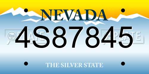 4S87845 Nevada License Plate
