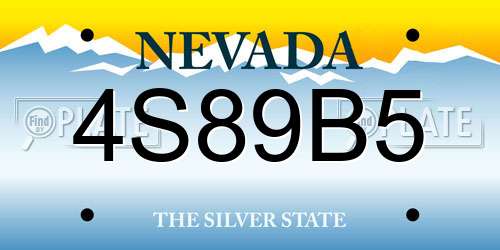 4S89B5 Nevada License Plate