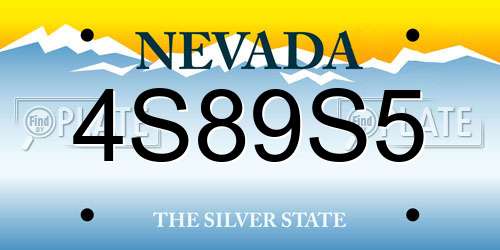 4S89S5 Nevada License Plate