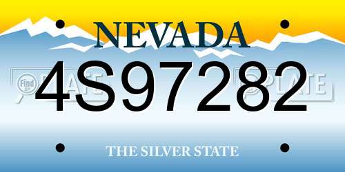 4S97282 Nevada License Plate