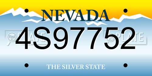 4S97752 Nevada License Plate