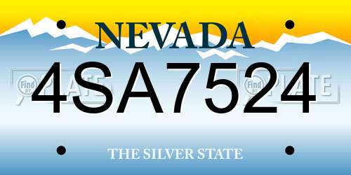 4SA7524 Nevada License Plate