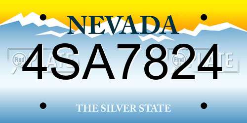 4SA7824 Nevada License Plate