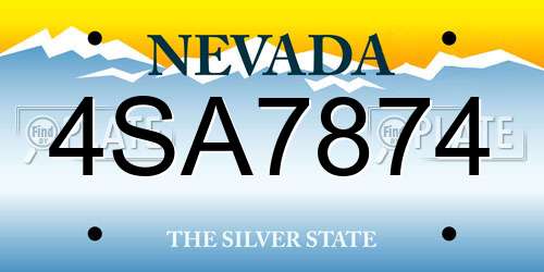 4SA7874 Nevada License Plate