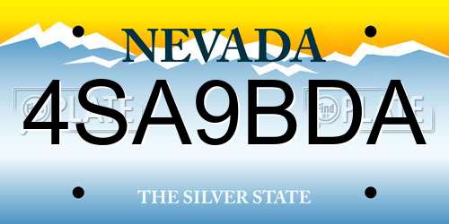 4SA9BDA Nevada License Plate