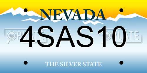 4SAS10 Nevada License Plate