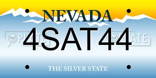 4SAT44 Nevada License Plate