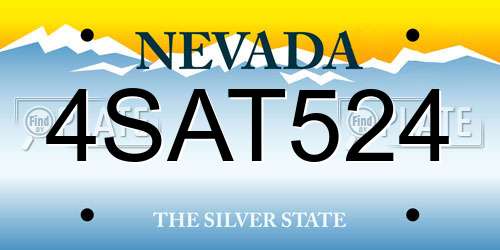 4SAT524 Nevada License Plate