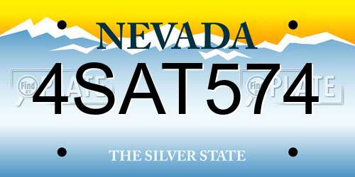 4SAT574 Nevada License Plate