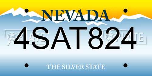 4SAT824 Nevada License Plate